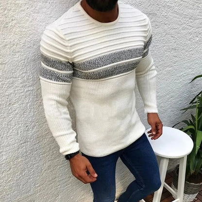 Men Striped Slim Fit Knitted Sweater