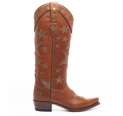 Women Cowgirl High Knee Zipper Boots