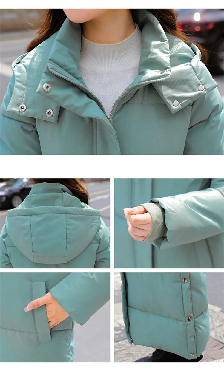 Winter Jacket extra long Thick Down Coat with A Hoodie