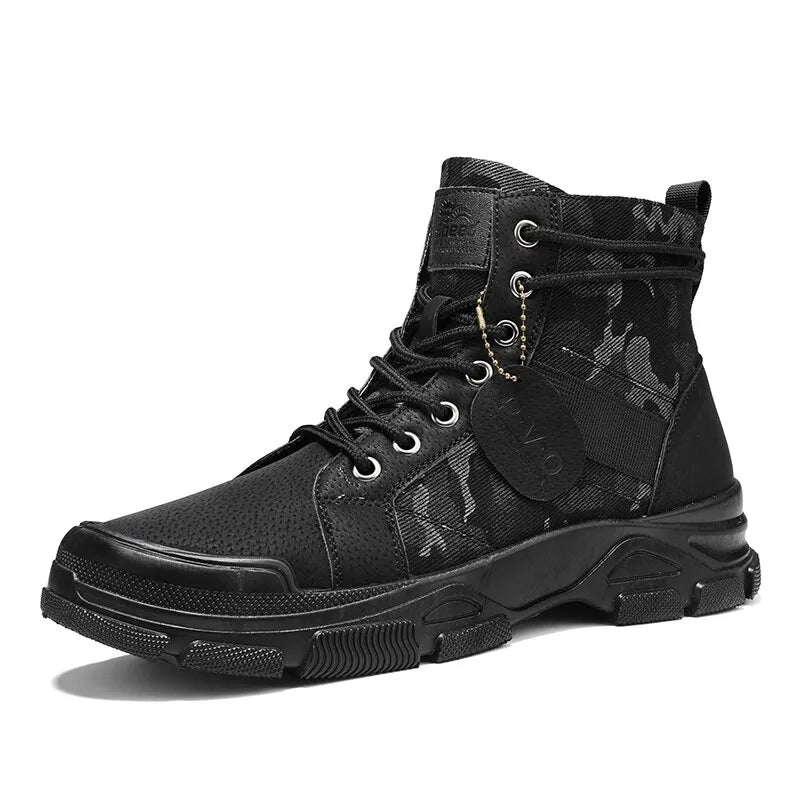 Retro Camo Casual Tough Ankle Boots Men & Women Styles Available