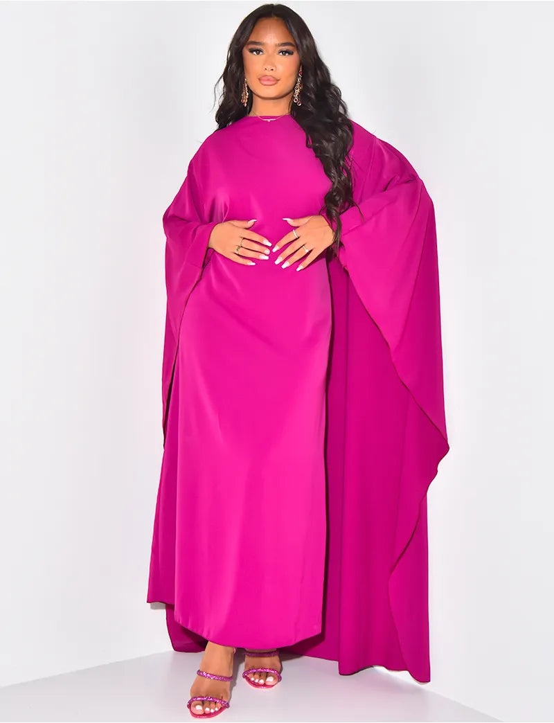 Elegant Round Neck High Waist Loose Modern Abaya