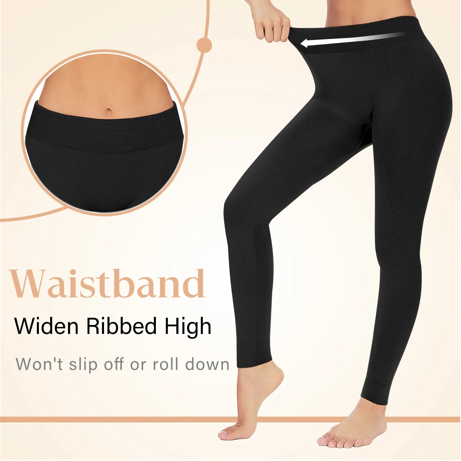 Winter Thermal Leggings High Waist Tummy Control Body Shaper