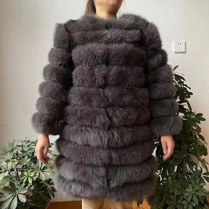 Fox fur down coat high quality