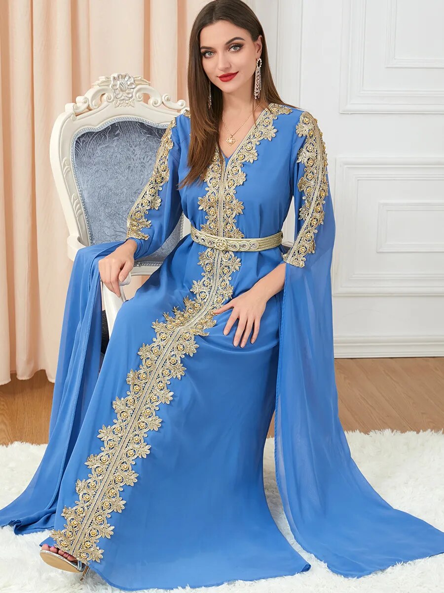 Moroccan Abaya Long Sleeve Kaftan Abaya Embroidery