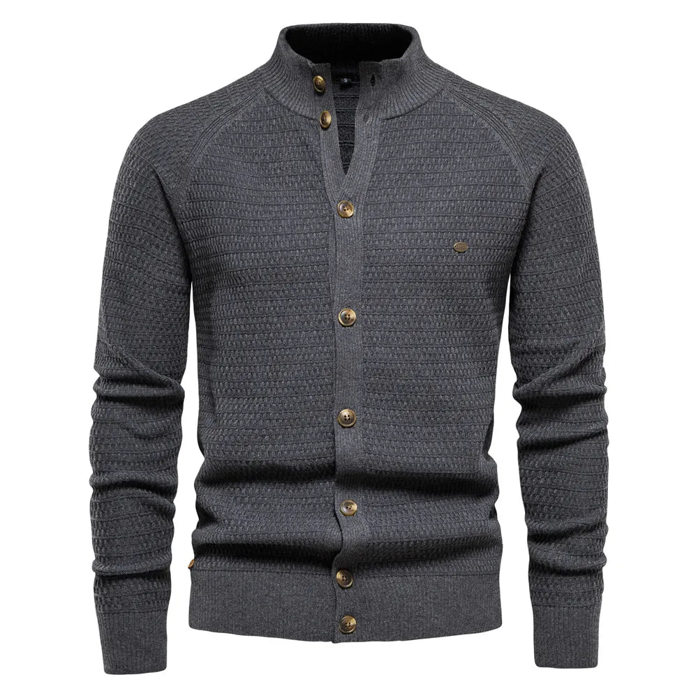 Men's Cardigan High Quality Solid Colors Long Sleeve Knitted