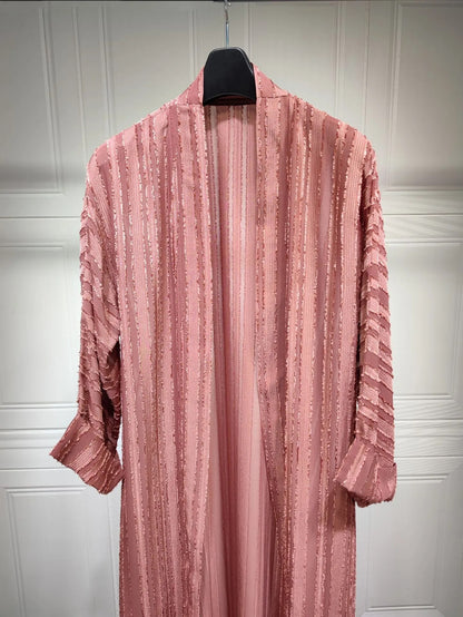 Light Abaya Solid Striped Retro Middle Eastern Saudi Style