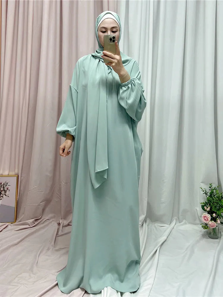 Simple Hooded Abaya Jilbab One Piece Modest Abayas