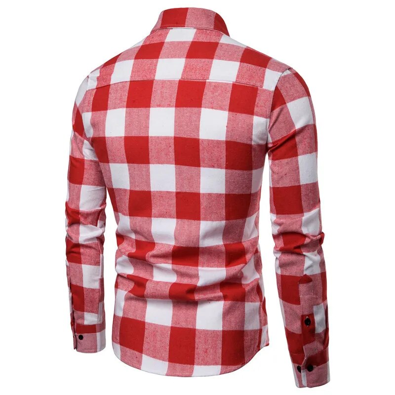 Men's Casual Long-sleeve Checkered Plaid Shirts