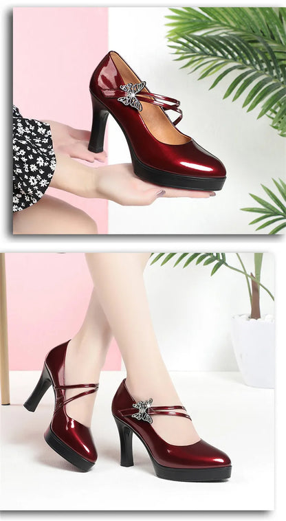 High-heeled Leather Catwalk Shoes