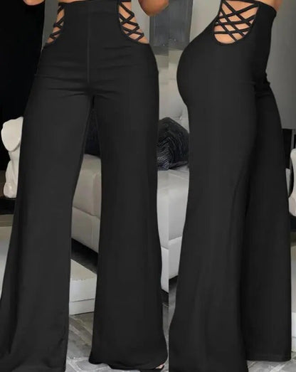 Elegant High Waist Wide Leg Bootcut Pants