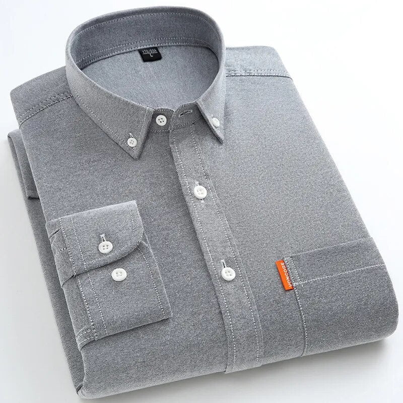 100% Cotton Oxford Long Sleeve Casual & Formal Men Shirt Regular Fit