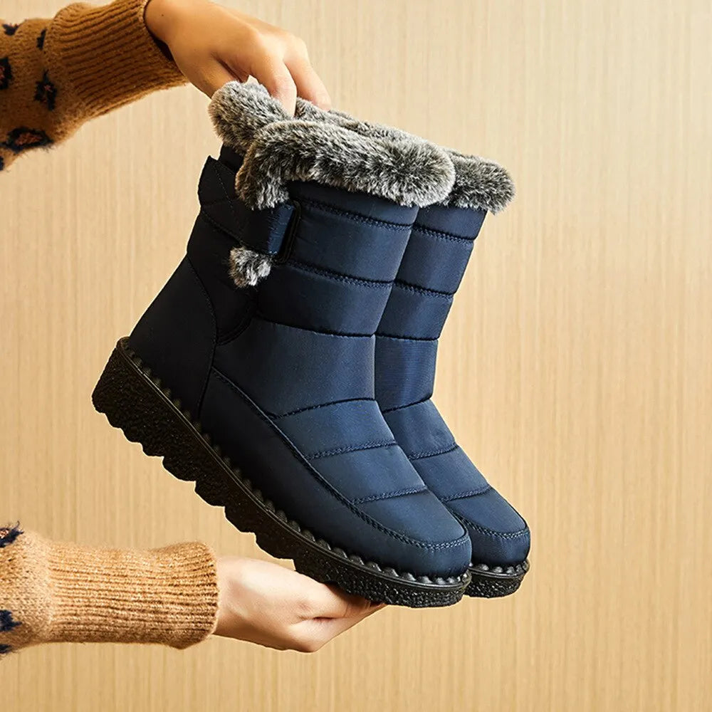 Waterproof Winter Faux Fur Snow Warm Cotton Ankle Boots