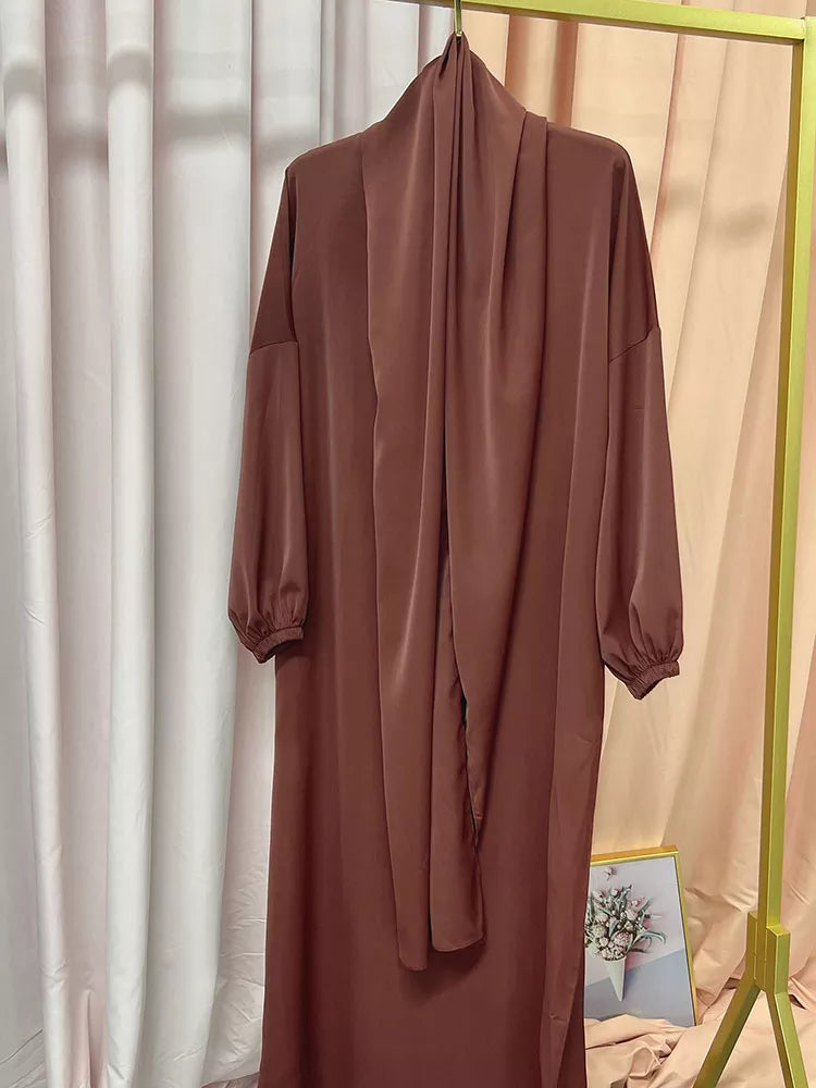 Simple Hooded Abaya Jilbab One Piece Modest Abayas