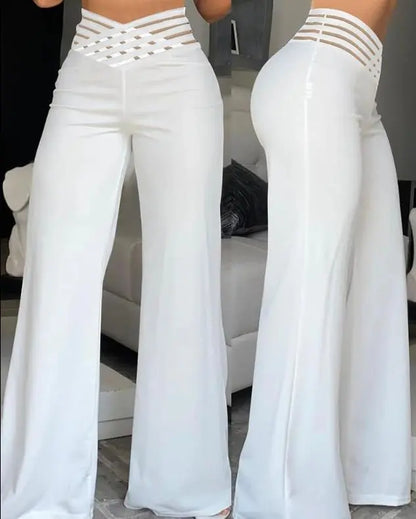 Elegant High Waist Wide Leg Bootcut Pants