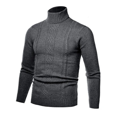 Men's Warm Sweater Long Sleeve Turtleneck Knitted Pullover