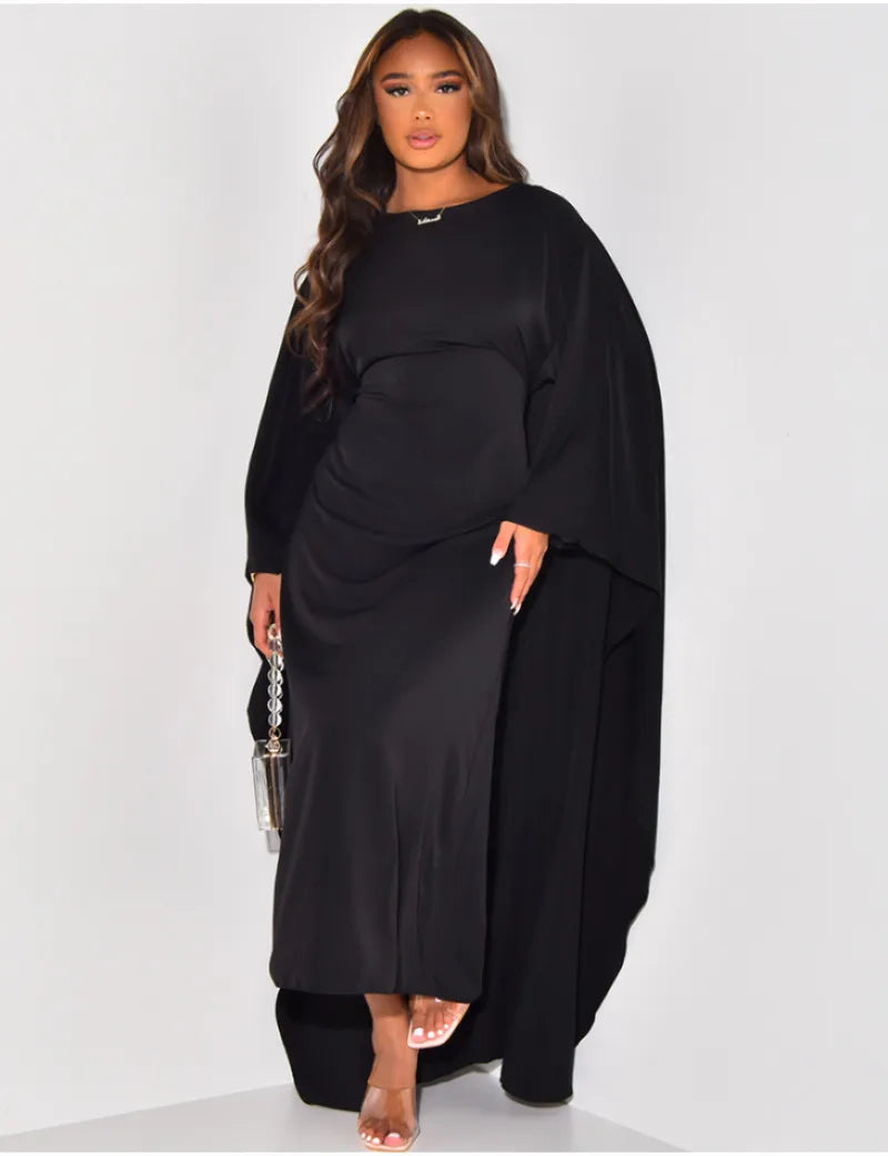 Elegant Round Neck High Waist Loose Modern Abaya