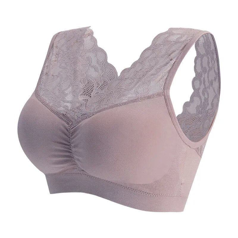 Seamless Wire Free Push Up Lace Bra With Pads