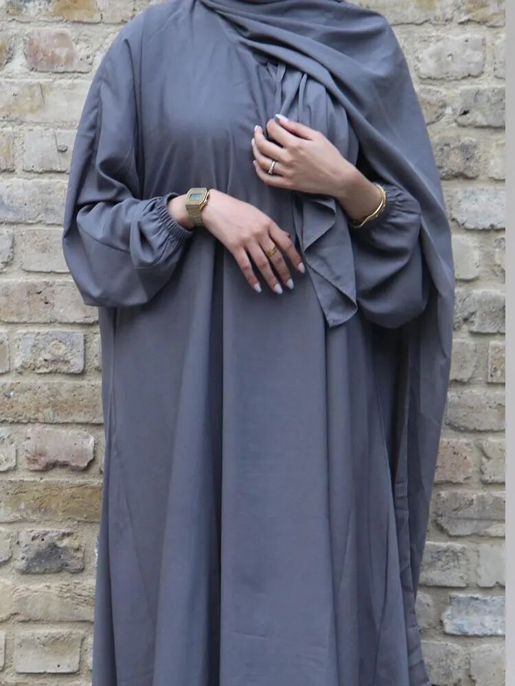 Simple Hooded Abaya Jilbab One Piece Modest Abayas