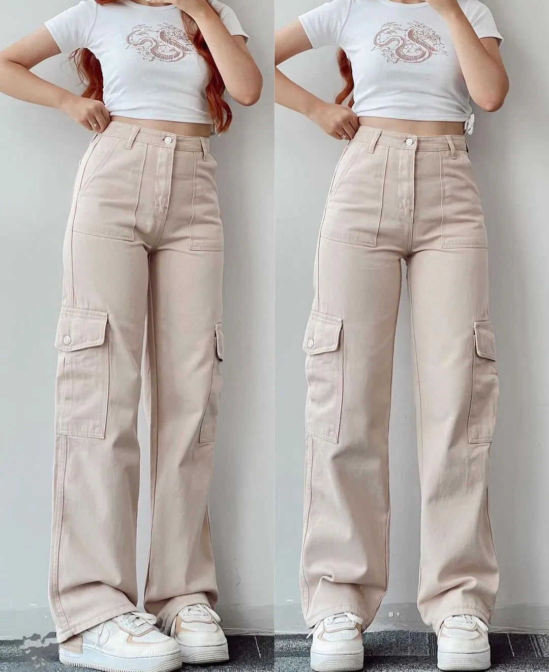 Thin High Waist Pocket Pants