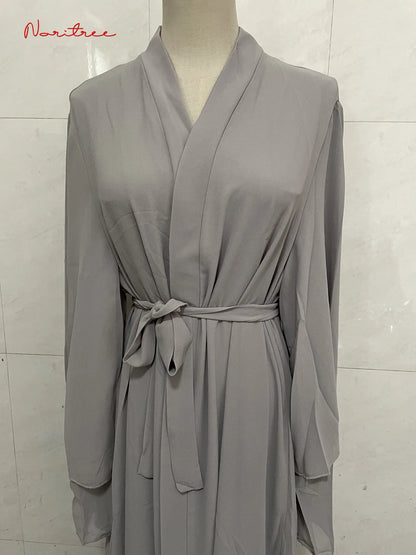 Chiffon Abaya Casual With Belt NO Scarf