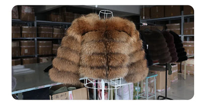 Real Fox Fur Coat Women Winter Warm Luxury Fur Jacket Plus