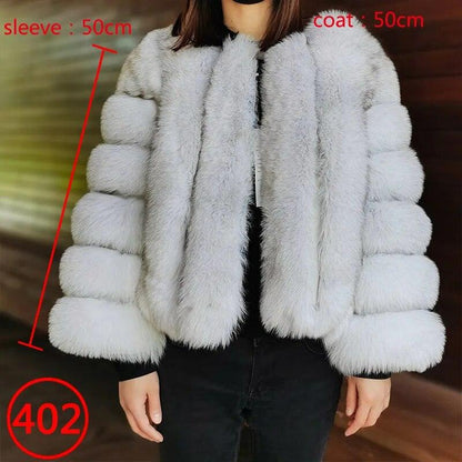 Real Fox Fur Coat Women Winter Warm Luxury Fur Jacket Plus