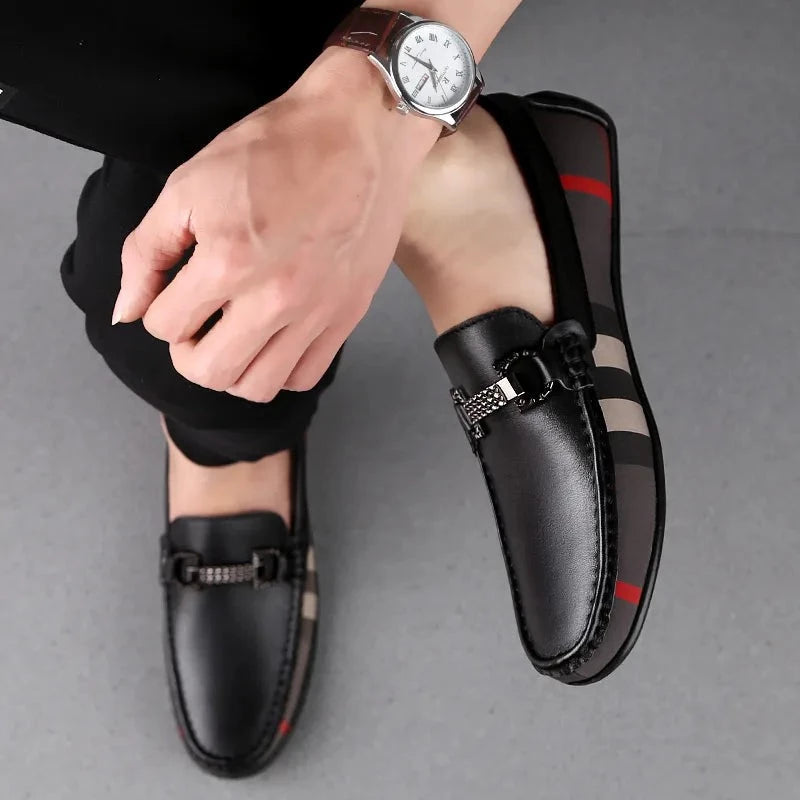 Men's Leather Patchwork Loafer Shoes