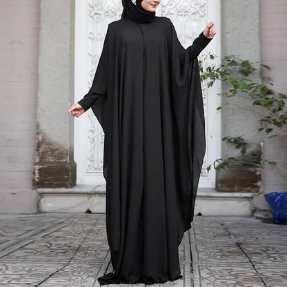 Long Abaya and Hijab 2pcs Long Sleeve Kaftan Dress