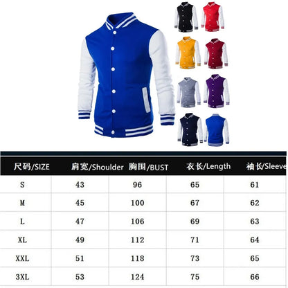 Unisex Baseball Casual Jacket Long sleeve