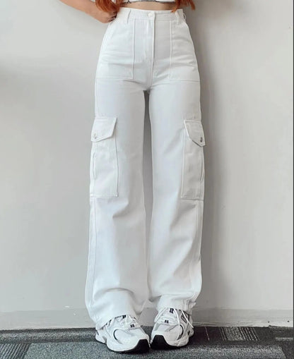 Thin High Waist Pocket Pants