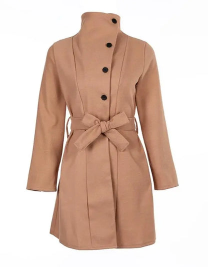 Casual Button Long With Belt winter Coat