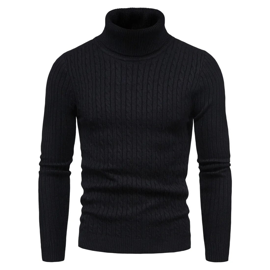 Men Turtleneck Sweater Warm Pullover Knitted