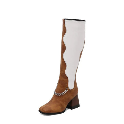 Women Classic High Knee Zipper Boots