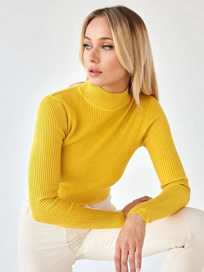 Short Turtleneck Sweaters Slim Pullover Knitted Soft Warm