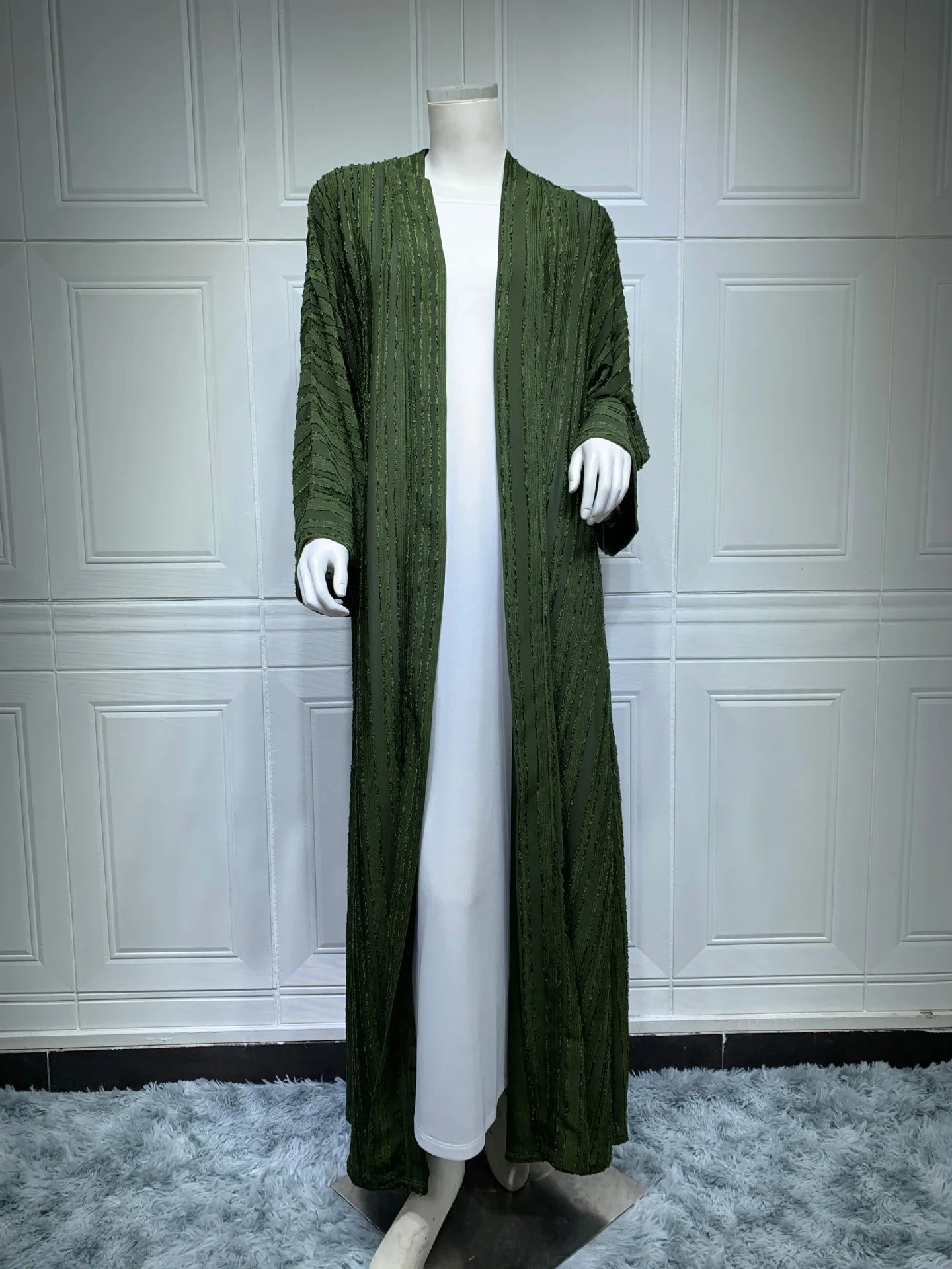 Light Abaya Solid Striped Retro Middle Eastern Saudi Style