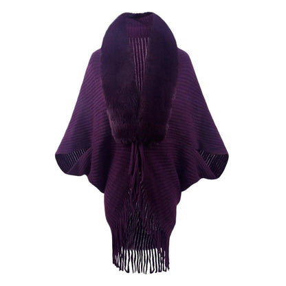 Elegant Shawl Ponchos Slim Fit Cardigan Casual Rib Knitted Top