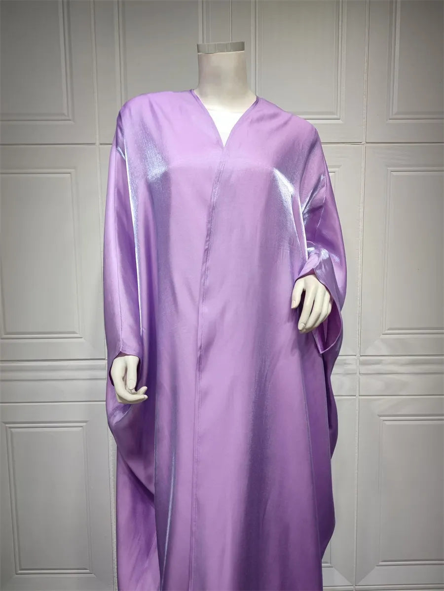 Stunning Modest Moroccan Style Casual Open Abaya Silk Satin