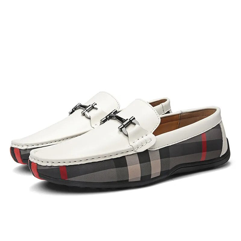 Men's Leather Patchwork Loafer Shoes