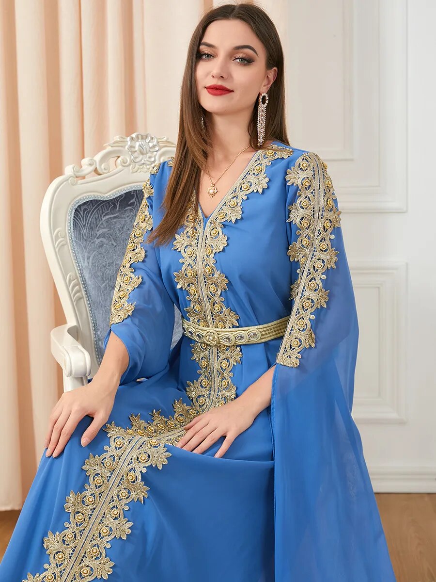 Moroccan Abaya Long Sleeve Kaftan Abaya Embroidery