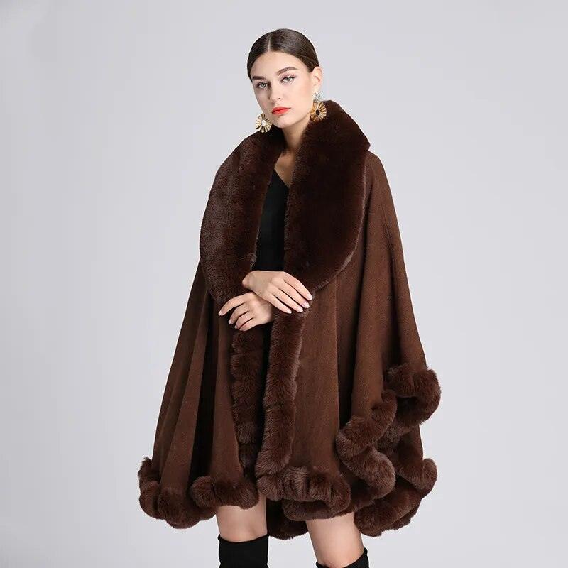 Europe America New Imitation Otter Rabbit Fur Collar Hooded Imitation Cashmere