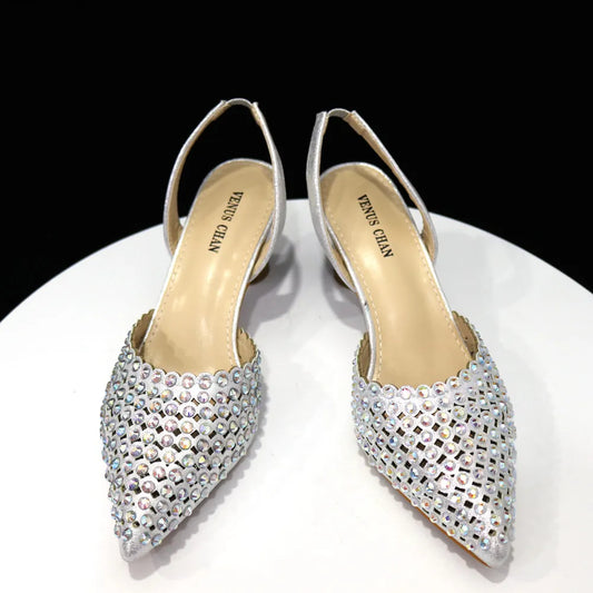 Pointed Toe Elegant Full Diamond Shoes