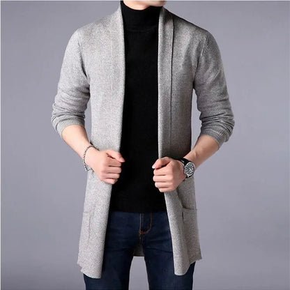 Men's Casual Hooded Knited Large Size Cardigan Long Sleeve