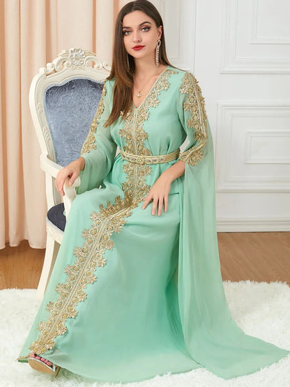 Moroccan Abaya Long Sleeve Kaftan Abaya Embroidery