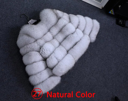 Real Fox Fur Coat Women Winter Warm Luxury Fur Jacket Plus