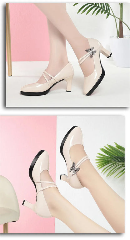 High-heeled Leather Catwalk Shoes