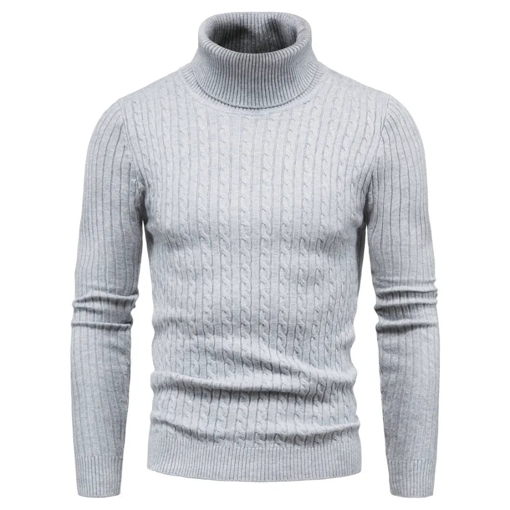 Men Turtleneck Sweater Warm Pullover Knitted