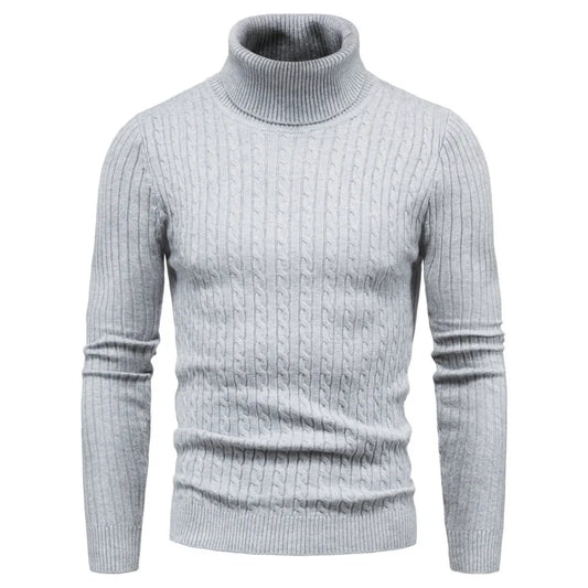 Men Turtleneck Sweater Warm Pullover Knitted