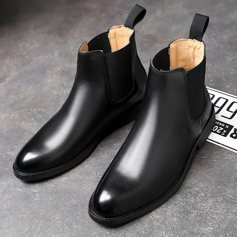 Men's Classic Retro PU Leather Chelsea Ankle Boots