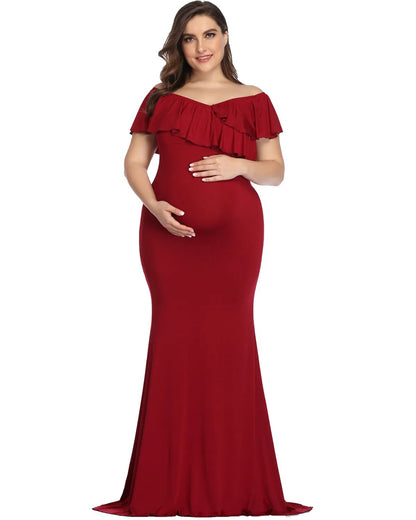 Maternity Dresses Plus Size Elegant Long Dress