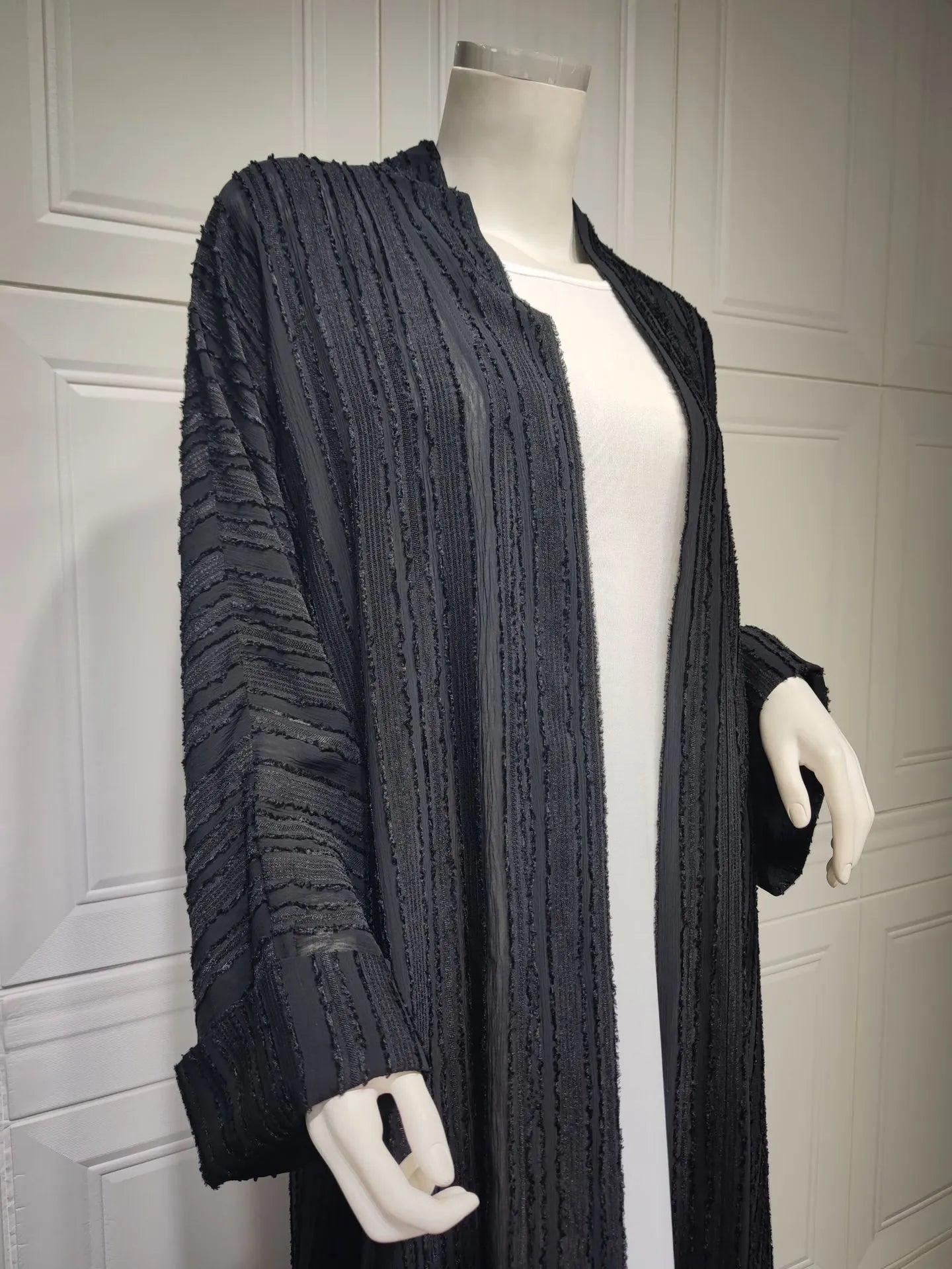 Light Abaya Solid Striped Retro Middle Eastern Saudi Style